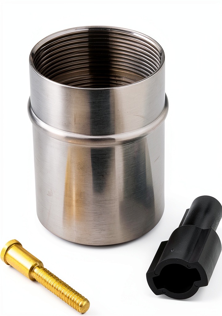 Pfister faucet stem in satin nickel finish with dimensions displayed