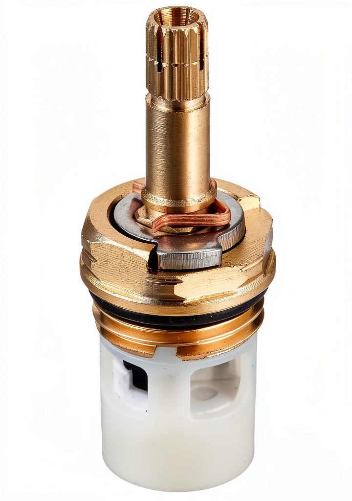 Danco brass faucet stem shown with dimensions and components