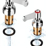 JUUJCH Faucet Stem Brass Quarter Turn Valve Replacement-0