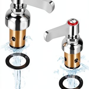 JUUJCH Faucet Stem Brass Quarter Turn Valve Replacement-0