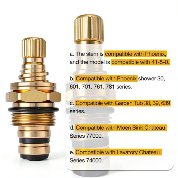 Avenuebool Faucet Stem Brass Shower Knob Replacement Kit-3