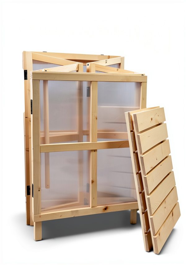 Wooden Cold Frame Greenhouse GardenPro Foldable-5