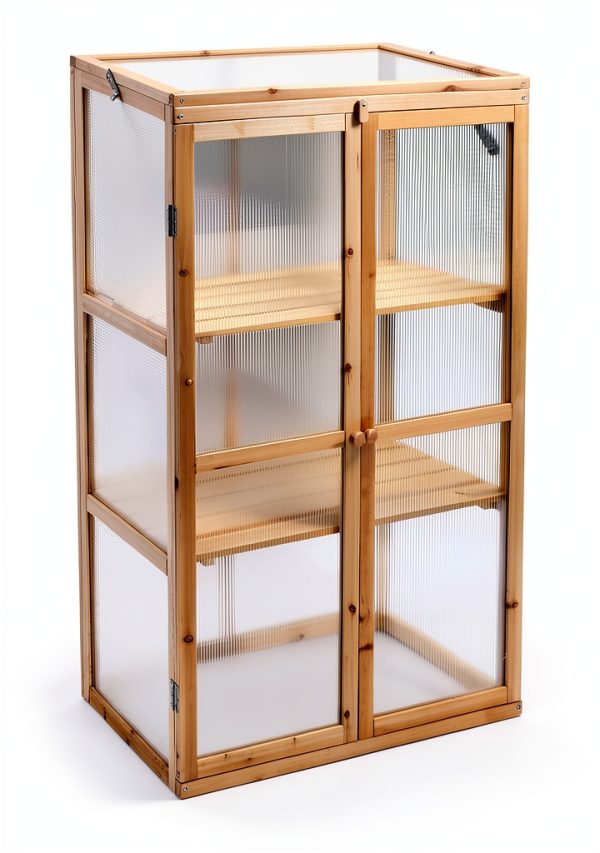 Panda Eye 2-Door Cedar Wood Greenhouse-6