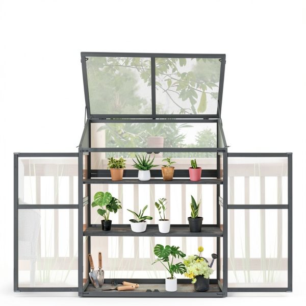 Newacme LLC Wood Greenhouse Cold Frame-2