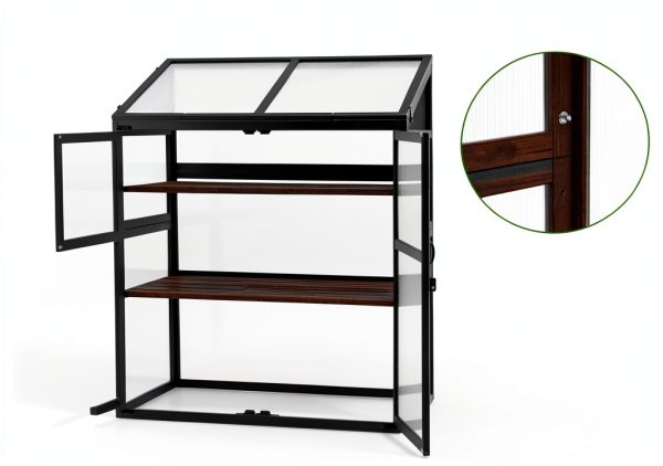 Newacme LLC Wood Greenhouse Cold Frame-4