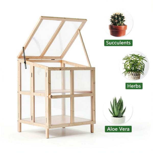 Wooden Cold Frame Greenhouse GardenPro Foldable-3