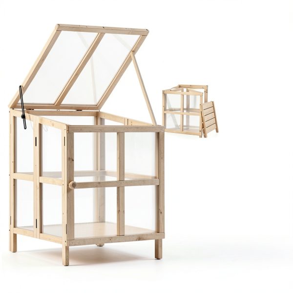 Wooden Cold Frame Greenhouse GardenPro Foldable-4