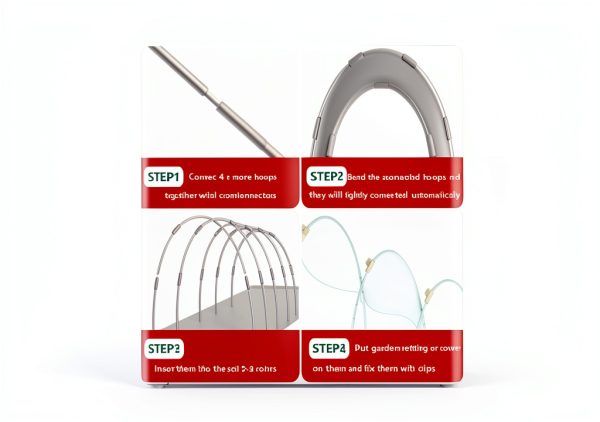 Garden Hoops Hdeoops Heavy Duty Fiberglass 17 Inch Greenhouse Kit-3
