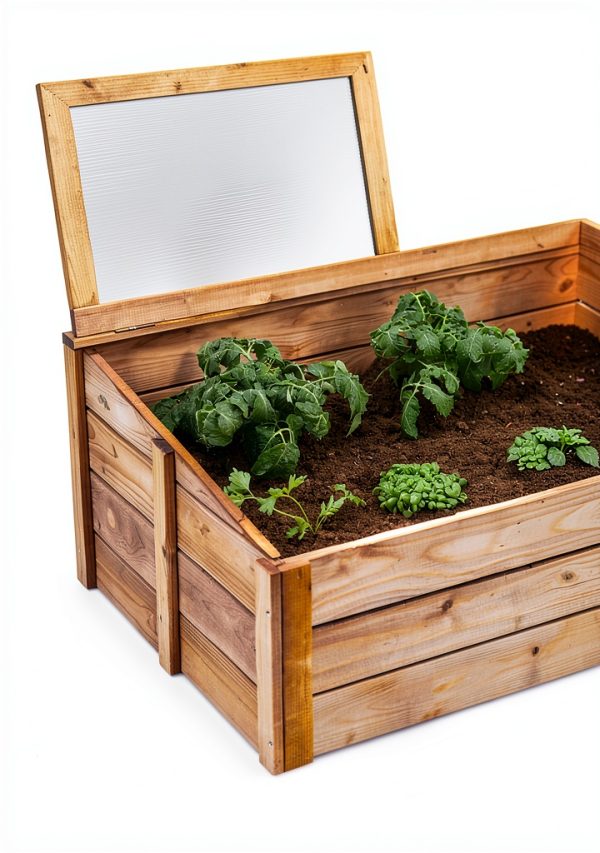 Tierra Garden Wood Cold Frame 39.4" x 23.6" Model 4440 with Drainage-3