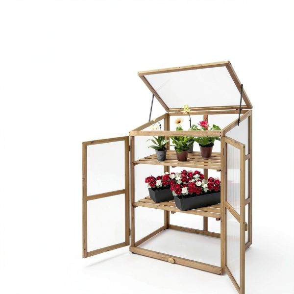 Giantex Greenhouse Cold Frame GT2979 Double Shelves Foldable Top-1
