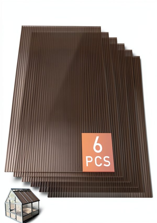 SUNRISELAND Polycarbonate Roofing Sheet 6‑Pack UV Panels-0