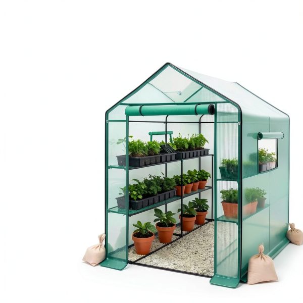 Greenhouse 3 Tier Walk In Metal Frame with Mesh Windows by WILL GLOBAL-1