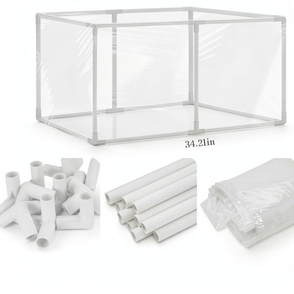 Warmfarm Mini Greenhouse PVC Portable Plant Protector 35x17.8x17.8in-4