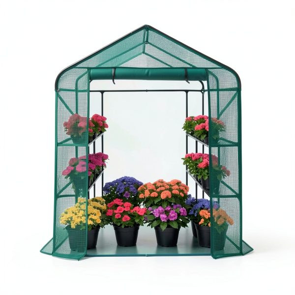 Greenhouse 3 Tier Walk In Metal Frame with Mesh Windows by WILL GLOBAL-5