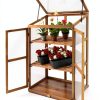 Giantex Greenhouse Cold Frame GT2979 Double Shelves Foldable Top-4
