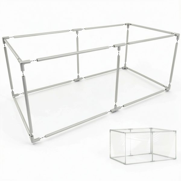 Warmfarm Mini Greenhouse PVC Portable Plant Protector 35x17.8x17.8in-2