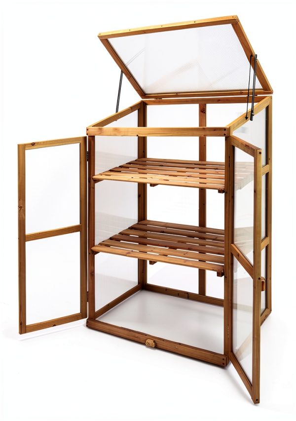 Giantex Greenhouse Cold Frame GT2979 Double Shelves Foldable Top-5