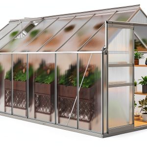 Polycarbonate Greenhouse DWVO 6x16FT Double Wall UV Protected Frame-0