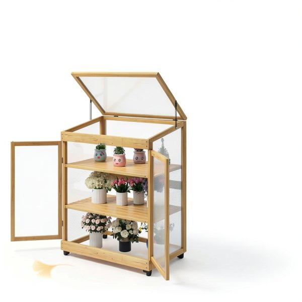 Greenhouse JOYBASE 25-8-5225 Wood Polycarbonate with Adjustable-7