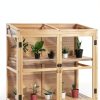 Macrout Wooden Cold Frame Greenhouse Adjustable Shelf Lockable Door-3