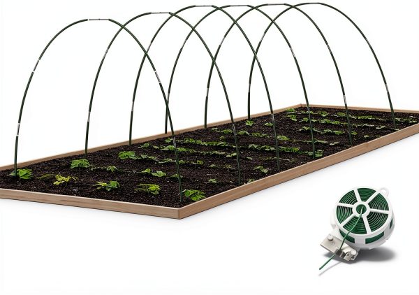 Garden Hoops for Raised Bed, 36 PCS Greenhouse Hoops 6 Sets of 8.5 FT Long Garden Arch Greenhouse Frame Rust-Free Fiberglass Garden Hoops for Row Cover Netting Shade Cloth-0