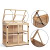 Macrout Wooden Cold Frame Greenhouse Adjustable Shelf Lockable Door-5