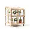 Foldable Wooden Cold Frame Greenhouse, 2-Tier Mini Greenhouse with Shelves, Planter Box for Herbs, Succulents & Seed Starting, Extend Your Growing Season for Patio & Garden-0