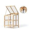 Foldable Wooden Cold Frame Greenhouse, 2-Tier Mini Greenhouse with Shelves, Planter Box for Herbs, Succulents & Seed Starting, Extend Your Growing Season for Patio & Garden-4