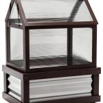 Outsunny Raised Garden Bed with Polycarbonate Greenhouse, Wooden Cold Frame Greenhouse, Garden Flower Planter Protection, Peak Roof, 35.5" x 22.5" x 38.25", Gray-0