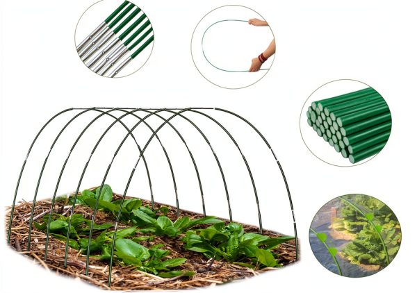 Garden Hoops for Raised Bed, 36 PCS Greenhouse Hoops 6 Sets of 8.5 FT Long Garden Arch Greenhouse Frame Rust-Free Fiberglass Garden Hoops for Row Cover Netting Shade Cloth-1