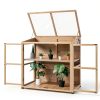 Macrout Wooden Cold Frame Greenhouse Adjustable Shelf Lockable Door-1