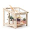 Foldable Wooden Cold Frame Greenhouse, 2-Tier Mini Greenhouse with Shelves, Planter Box for Herbs, Succulents & Seed Starting, Extend Your Growing Season for Patio & Garden-3